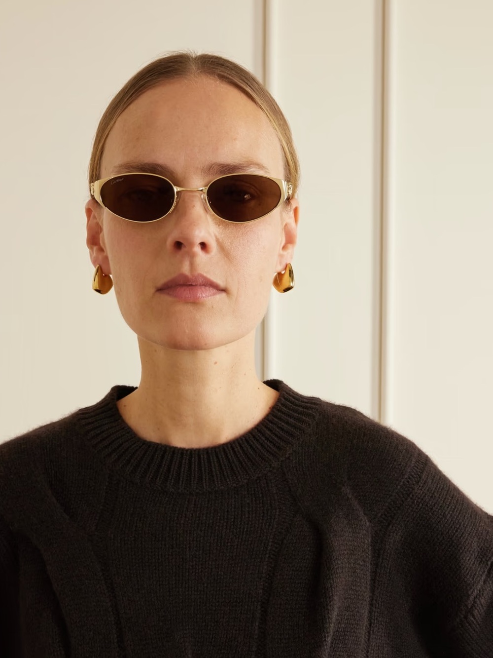 New Cartier Panthere CT0630S 002 Gold Oval Sunglasses Authentic